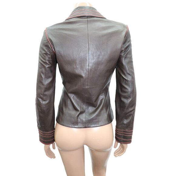 Tristan & Iseut Vintage-Inspired Brown Leather Blazer Soft Leather Jacket Size M - Picture 5 of 5